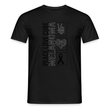 Peace Love Cure Mélanome T Shirt - T-shirt homme - noir - Devant - AI Model Male 178 light (178cm)