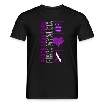 Frieden Liebe Heilung Fibromyalgie T Shirt - Männer T-Shirt - Schwarz - Vorne - AI Model Male 178 light (178cm)