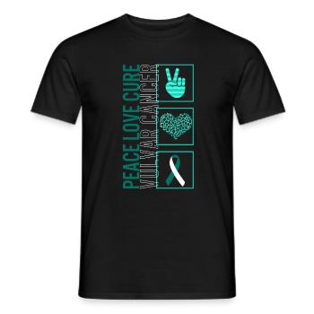 Peace Love Cure Vulvar Cancer T Shirt - T-shirt homme - noir - Devant - AI Model Male 178 light (178cm)