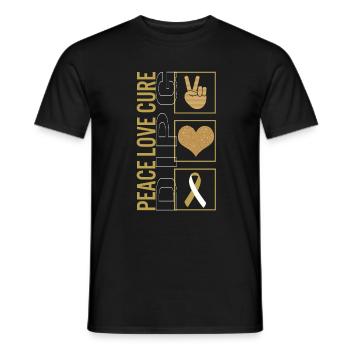 Peace Love Cure DIPG T Shirt - T-shirt homme - noir - Devant - AI Model Male 178 light (178cm)