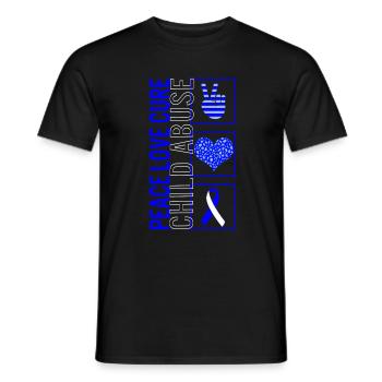 Peace Love Cure Child Abuse T Shirt - Men's T-Shirt - black - Front - AI Model Male 178 light (178cm)