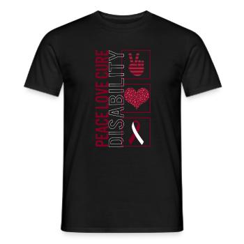 Peace Love Cure Handicap T Shirt - T-shirt homme - noir - Devant - AI Model Male 178 light (178cm)
