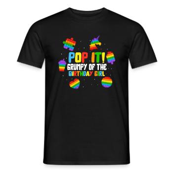 Pop It Grumpy of the Birthday Girl Fidget Kids - Men's T-Shirt - black - Front - AI Model Male 178 light (178cm)