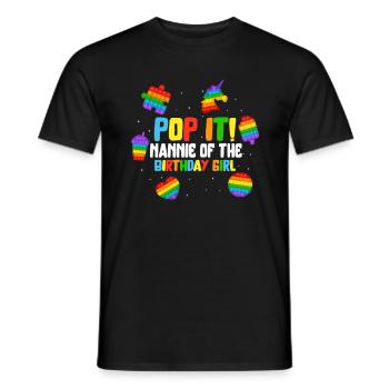 Pop It Nannie of the Birthday Girl Fidget Kids - Men's T-Shirt - black - Front - AI Model Male 178 light (178cm)