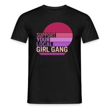 Chemise féministe, soutenez votre fille locale Gang Girl - T-shirt homme - noir - Devant - AI Model Male 178 light (178cm)