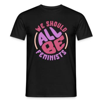Chemise féministe, nous devrions être toutes féministes, fille - T-shirt homme - noir - Devant - AI Model Male 178 light (178cm)