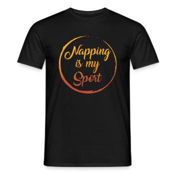 Nickerchen-Shirt, Nickerchen ist mein Sport-T-Shirt, lustig - Männer T-Shirt - Schwarz - Vorne - AI Model Male 178 light (178cm)