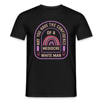 Chemise féministe, puissiez-vous avoir confiance en un - T-shirt homme - noir - Devant - AI Model Male 178 light (178cm)