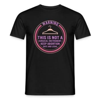 Chemise féministe, avertissement que ce n’est pas chirurgical - T-shirt homme - noir - Devant - AI Model Male 178 light (178cm)