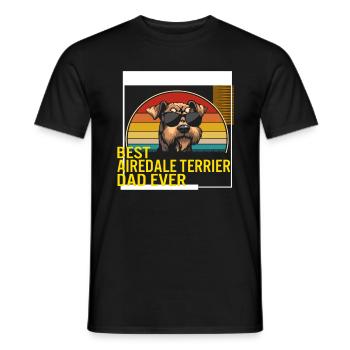 Bestes Airedale Terrier Dad Ever T-Shirt - Männer T-Shirt - Schwarz - Vorne - AI Model Male 178 light (178cm)