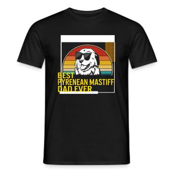 Bestes Pyrenean Mastiff Dad Ever T-Shirt - Männer T-Shirt - Schwarz - Vorne - AI Model Male 178 light (178cm)