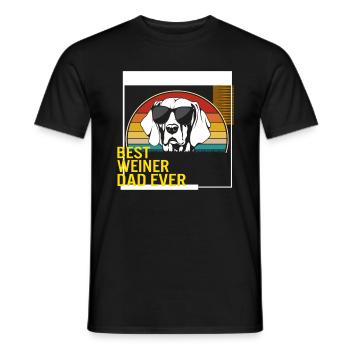 Best Weiner Dad Ever T Shirt - Men's T-Shirt - black - Front - AI Model Male 178 light (178cm)