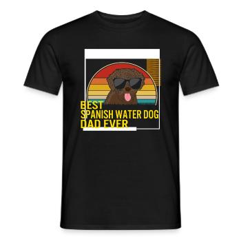Bestes spanisches Wasserhund Papa jemals T-Shirt - Männer T-Shirt - Schwarz - Vorne - AI Model Male 178 light (178cm)