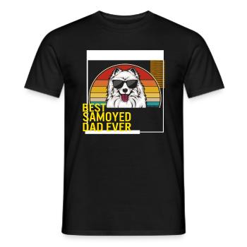 Meilleur t-shirt Samoyed Dad Ever - T-shirt homme - noir - Devant - AI Model Male 178 light (178cm)