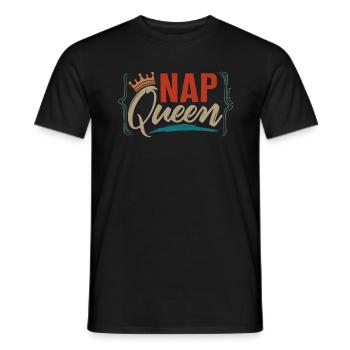 Napping Shirt, Nap Queen Tee, Funny Napping Lover - Men's T-Shirt - black - Front - AI Model Male 178 light (178cm)