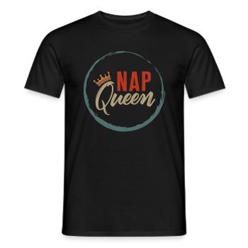 Napping Shirt, Nap Queen Tee, Funny Napping Lover - Men's T-Shirt - black - Front - AI Model Male 178 light (178cm)