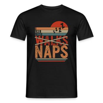 Chemise de sieste, j’aime les longues siestes, la sieste drôle - T-shirt homme - noir - Devant - AI Model Male 178 light (178cm)