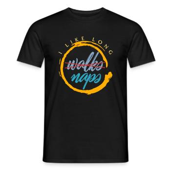 Napping Shirt, I Like Long Naps, Funny Napping - Men's T-Shirt - black - Front - AI Model Male 178 light (178cm)