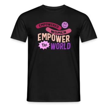Feminist Shirt, Empowered Women Empowered The - Men's T-Shirt - black - Front - AI Model Male 178 light (178cm)