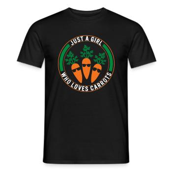 Carrot Vegetable Shirt, Just A Girl Who Loves - Men's T-Shirt - black - Front - AI Model Male 178 light (178cm)