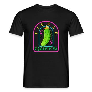 Vegetables Shirt, Pickle Queen Funny Vegetable - Men's T-Shirt - black - Front - AI Model Male 178 light (178cm)