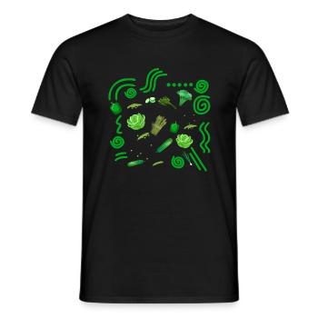 Chemise de légumes, Tee de légumes verts, Végétalien - T-shirt homme - noir - Devant - AI Model Male 178 light (178cm)