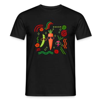 Vegetables Shirt, Cool Veggies Shirt, Vegetables - Men's T-Shirt - black - Front - AI Model Male 178 light (178cm)