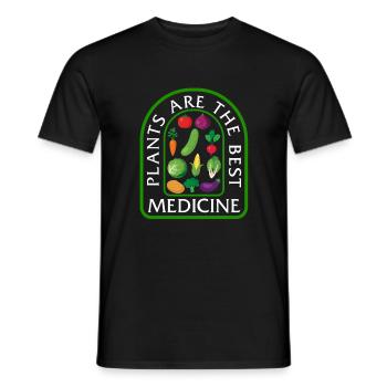 Vegetables Shirt, Plants Are The Best Medicine, - Men's T-Shirt - black - Front - AI Model Male 178 light (178cm)