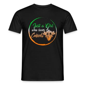 Carrot Vegetable Shirt, Just A Girl Who Loves - Men's T-Shirt - black - Front - AI Model Male 178 light (178cm)