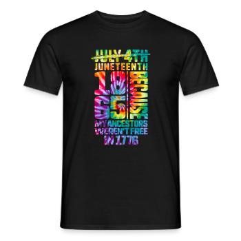 Juneteenth Day Meine Vorfahren waren 1776 nicht frei - Männer T-Shirt - Schwarz - Vorne - AI Model Male 178 light (178cm)
