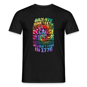Juneteenth Day Meine Vorfahren waren 1776 nicht frei - Männer T-Shirt - Schwarz - Vorne - AI Model Male 178 light (178cm)