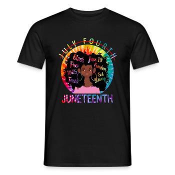 Juneteenth Hemd, Schwarze Frauen Geschenk, Natürliches Haar - Männer T-Shirt - Schwarz - Vorne - AI Model Male 178 light (178cm)
