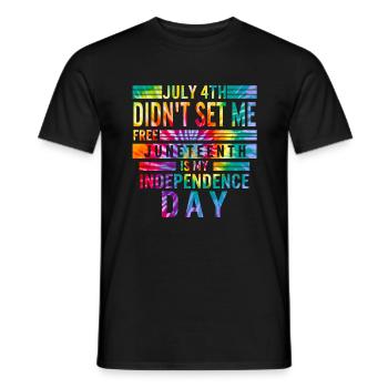 Juneteenth est mon jour de l’indépendance Le 4 juillet n’a pas - T-shirt homme - noir - Devant - AI Model Male 178 light (178cm)