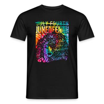 Juneteenth Hemd, Schwarze Frauen Geschenk, Natürliches Haar - Männer T-Shirt - Schwarz - Vorne - AI Model Male 178 light (178cm)