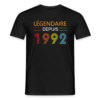 Légendaire Depuis 1992 32 Anniversaire 32 Ans - T-shirt homme - noir - Devant - AI Model Male 178 light (178cm)