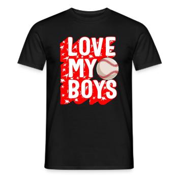 Baseball Shirt, Love My Boys Baseball Tee, - Men's T-Shirt - black - Front - AI Model Male 178 light (178cm)