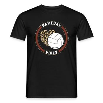 Volleyball-Trikot, Spieltag Vibes Leopard Heart - Männer T-Shirt - Schwarz - Vorne - AI Model Male 178 light (178cm)