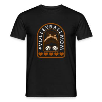 Volleyball Shirt, Volleyball Mom Messy Bun - Men's T-Shirt - black - Front - AI Model Male 178 light (178cm)