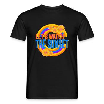 Positivity Shirt, Let's Watch The Sunset Rainbow - Männer T-Shirt - Schwarz - Vorne - AI Model Male 178 light (178cm)