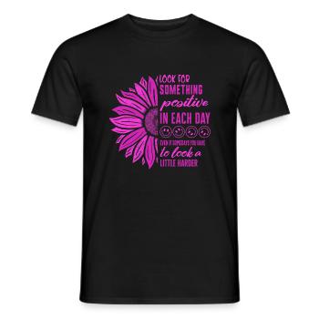 Chemise positivité, cherchez quelque chose de positif - T-shirt homme - noir - Devant - AI Model Male 178 light (178cm)