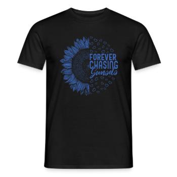 Positivity Shirt, Forever Chasing Sunsets - Männer T-Shirt - Schwarz - Vorne - AI Model Male 178 light (178cm)