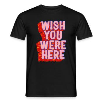 Ich wünschte, Sie wären hier Hemd, trendiger ästhetischer Kapuzenpullover - Männer T-Shirt - Schwarz - Vorne - AI Model Male 178 light (178cm)