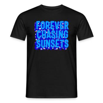 Chemise Positivity, Forever Chasing Sunsets Tee, - T-shirt homme - noir - Devant - AI Model Male 178 light (178cm)