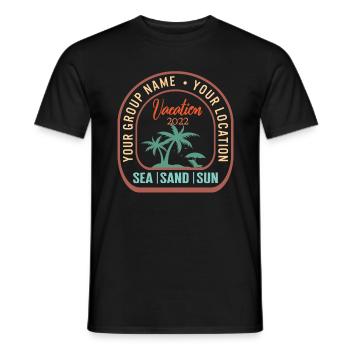 Chemise de vacances 2022, Sea San Sun Custom Beach - T-shirt homme - noir - Devant - AI Model Male 178 light (178cm)