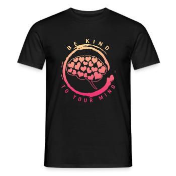 Chemise de positivité, soyez gentil avec votre Mental - T-shirt homme - noir - Devant - AI Model Male 178 light (178cm)