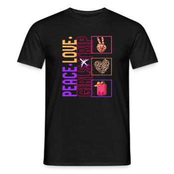 Peace Love Girls Trip Shirt, Correspondance de vacances - T-shirt homme - noir - Devant - AI Model Male 178 light (178cm)
