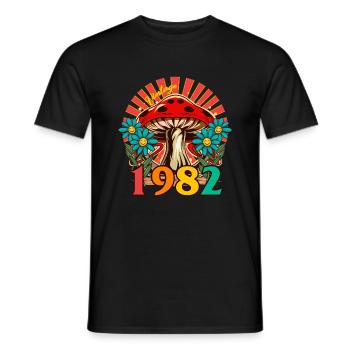 Chemise d’anniversaire 1982, Vintage 1982 40 ans, - T-shirt homme - noir - Devant - AI Model Male 178 light (178cm)
