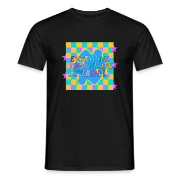 Tout le monde communique différemment Chemise, puzzle - T-shirt homme - noir - Devant - AI Model Male 178 light (178cm)