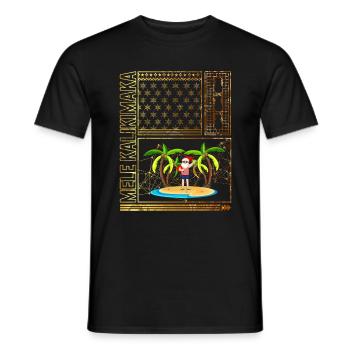 Christmas In July Shirt, Mele Kalikimaka Hawaii - Men's T-Shirt - black - Front - AI Model Male 178 light (178cm)