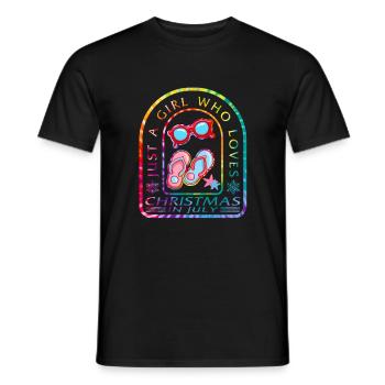 Chemise de Noël en juillet, juste une fille qui aime - T-shirt homme - noir - Devant - AI Model Male 178 light (178cm)